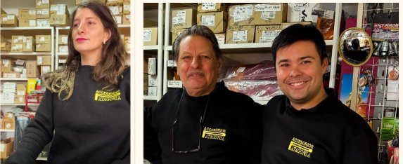 Integrantes de la familia de Accesorios Patagonia en el local